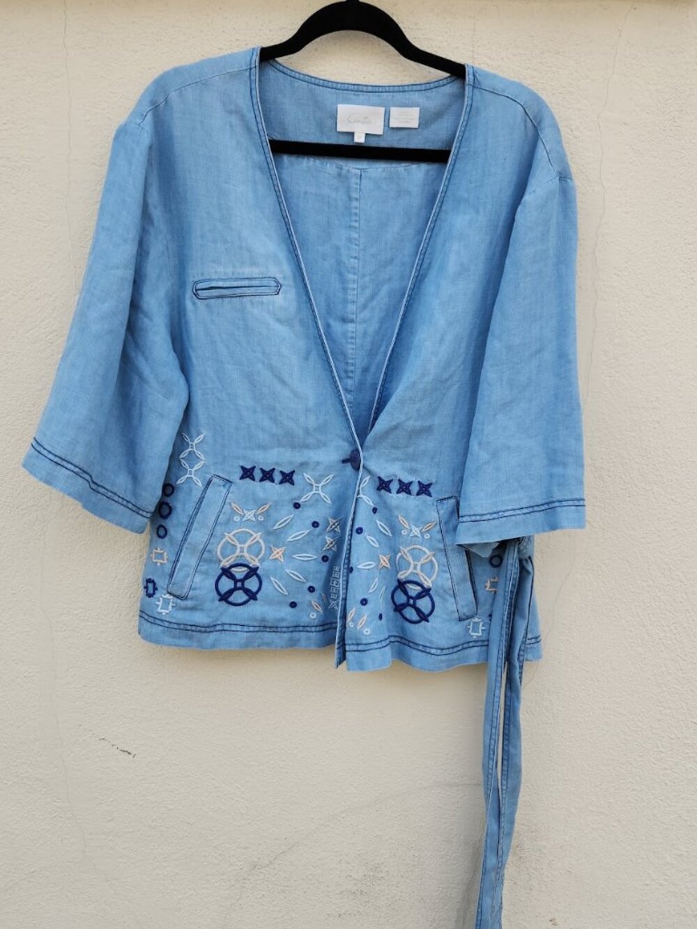 CAMILLA Embroidered Chambray Kimono Jacket and Pants Set - Picture 4 of 10